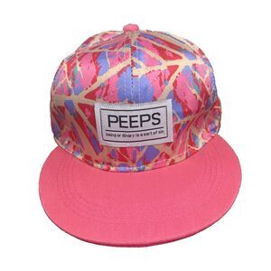 Peeps Being Ordinary Is A Sort Of Sin Snapback Hat Cap Paint Splatter Pink Blue